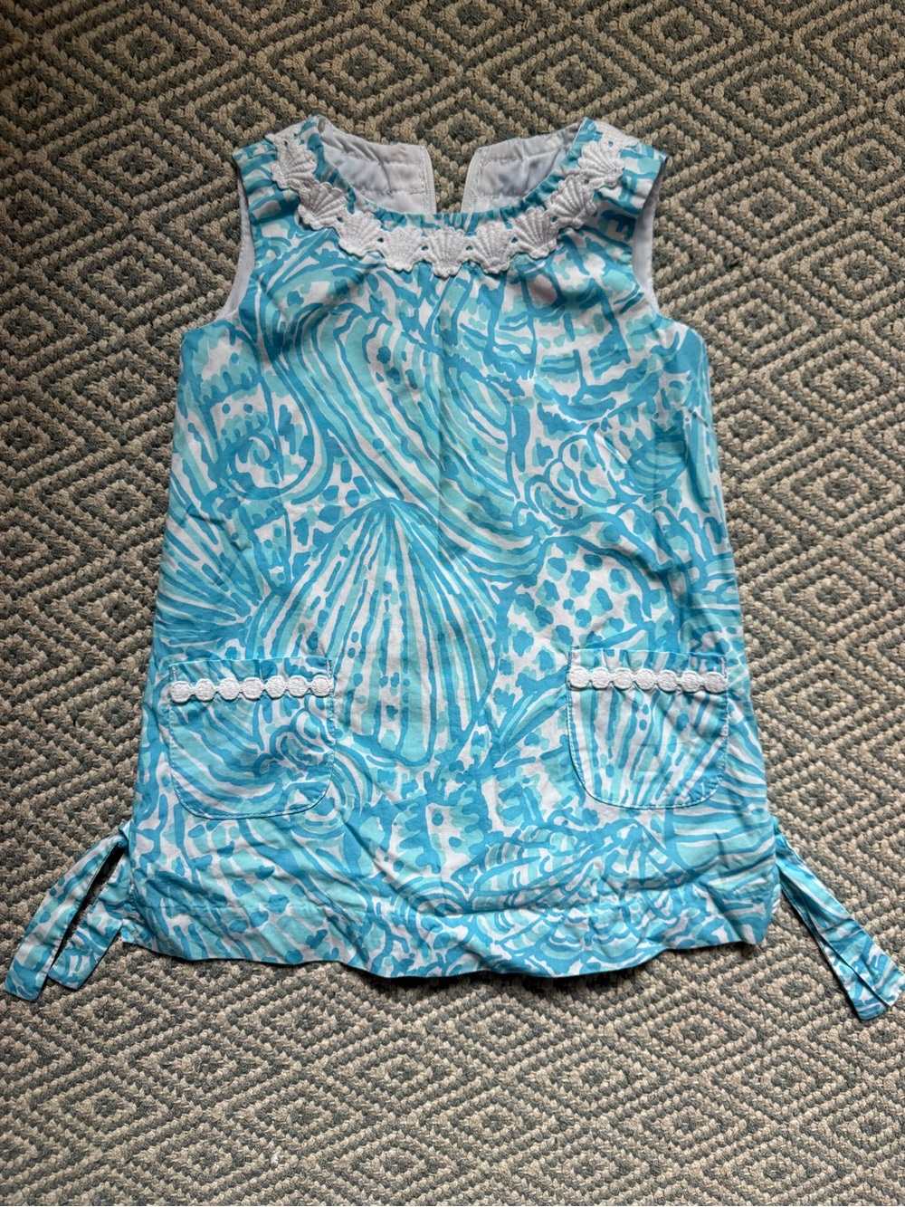 Lilly Pulitzer Aqua Shell Print Sleeveless Tunic